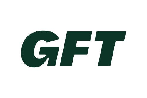 GFT logo in bold, dark green italic lettering on a white background.