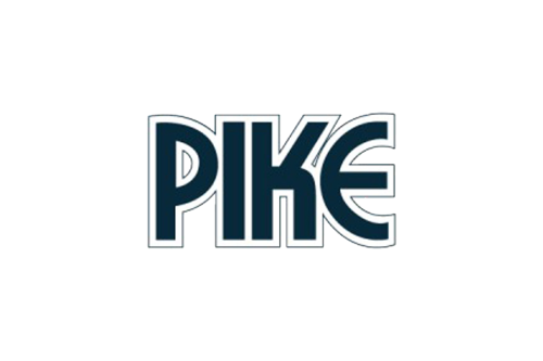 PIKE logo in stylized dark blue outlined lettering on a white background.