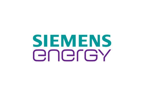 Siemens Energy logo with teal “SIEMENS” above purple “energy” lettering.